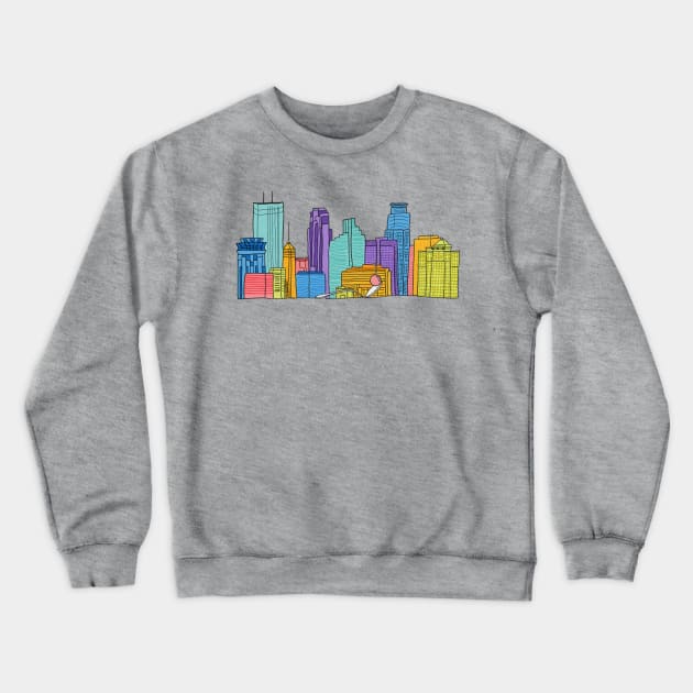 Minneapolis Skyline Crewneck Sweatshirt by Felipithecus